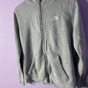 Grey nike zip up hoodie